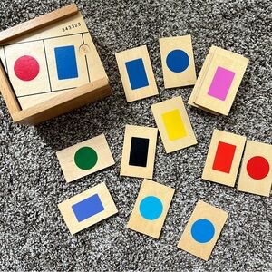 Wooden Montessori Matching Game | Colorful Tiles for Toddlers to Preschoolers